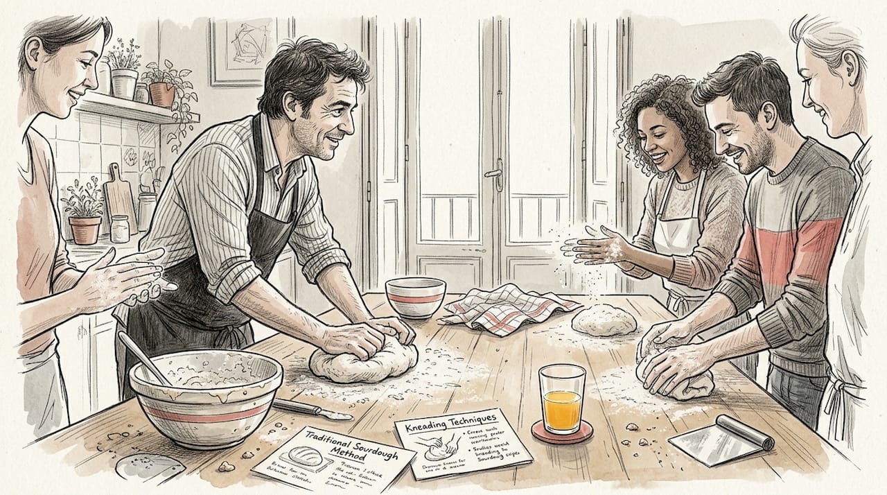 Chef teaches travelers hands-on dough making