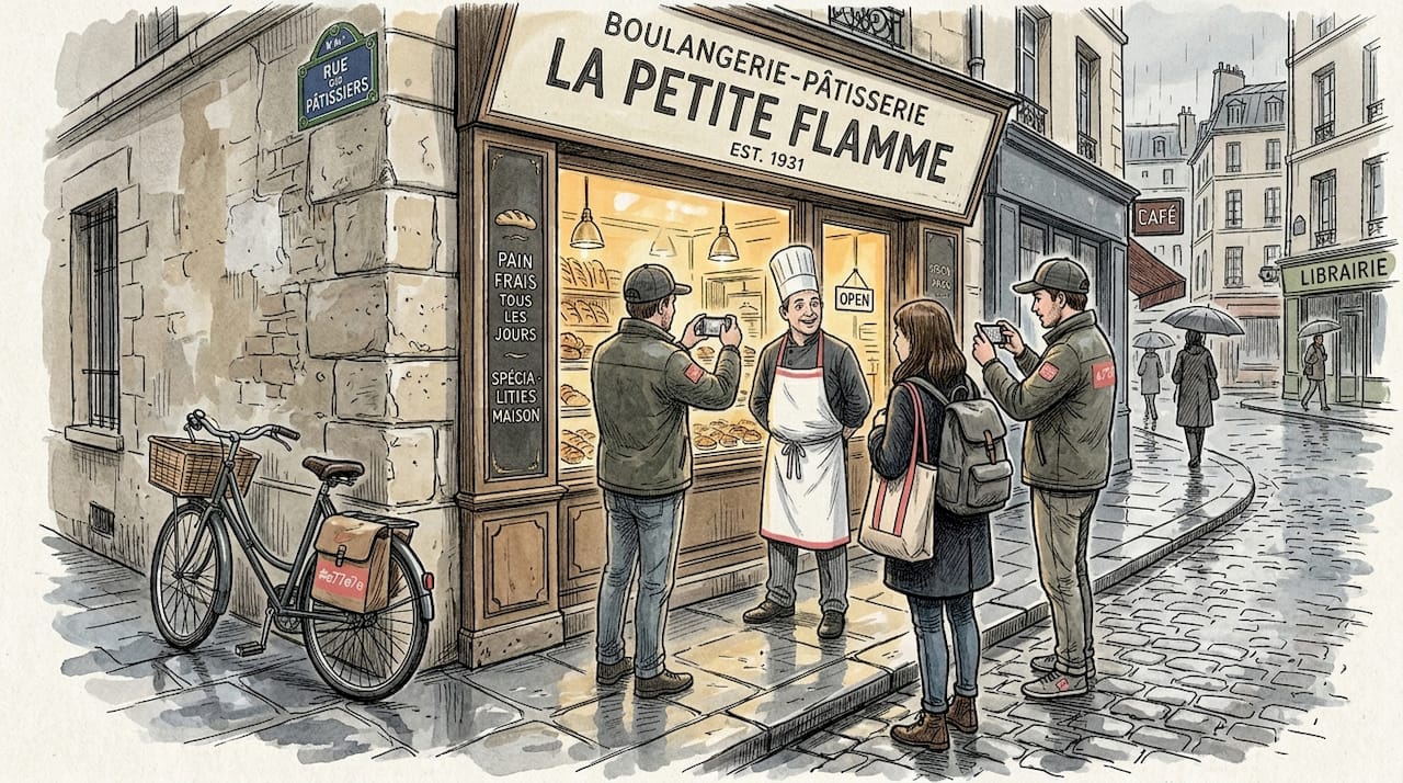 Chef leads guests on bakery street tour