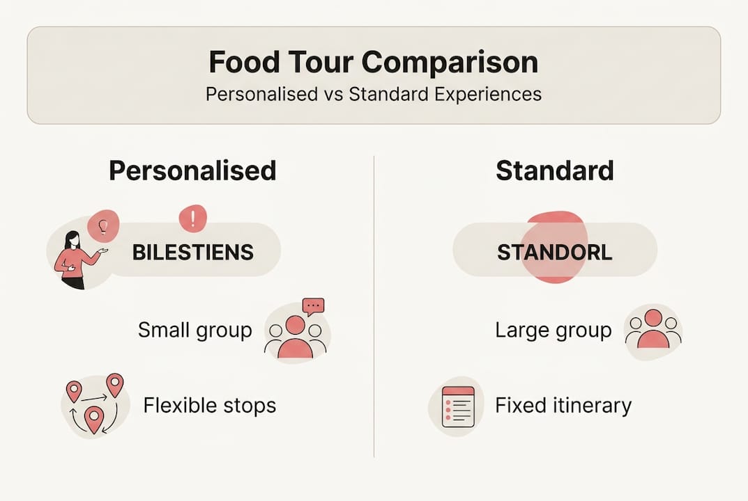 Infographic comparing personalised and standard tours