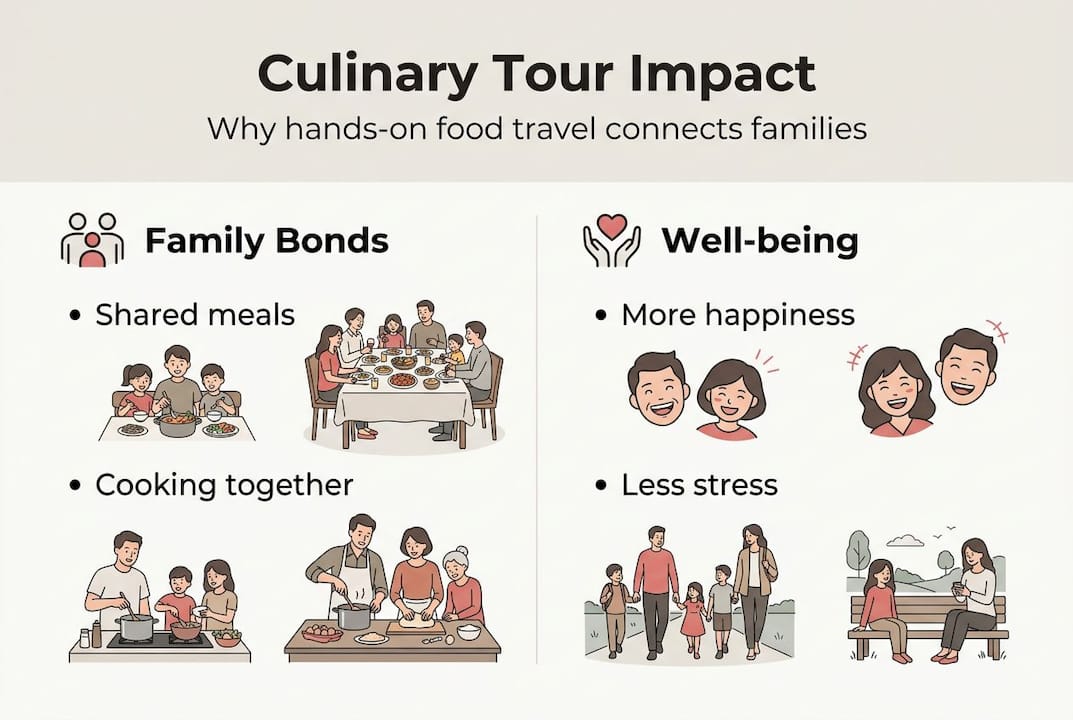 Infographic about family culinary tour benefits