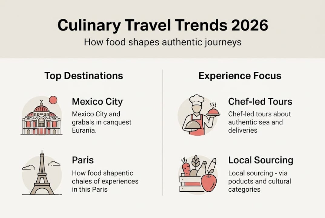 Infographic summary of 2026 culinary travel trends