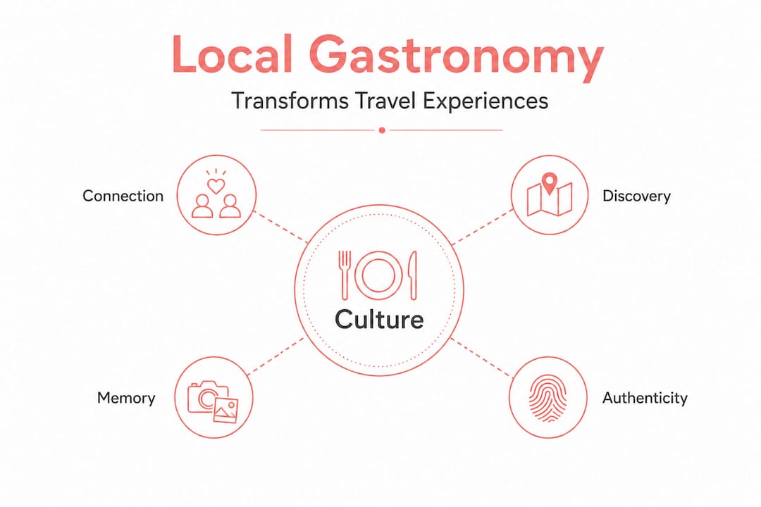 Hierarchy infographic of local gastronomy’s travel impact