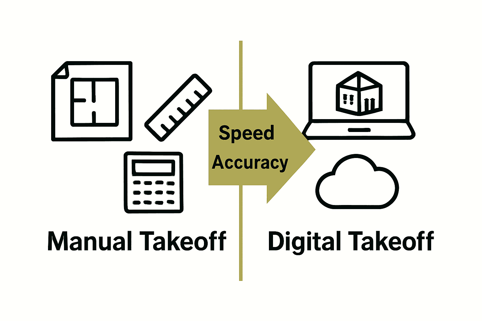 Manual vs digital quantity takeoff infographic