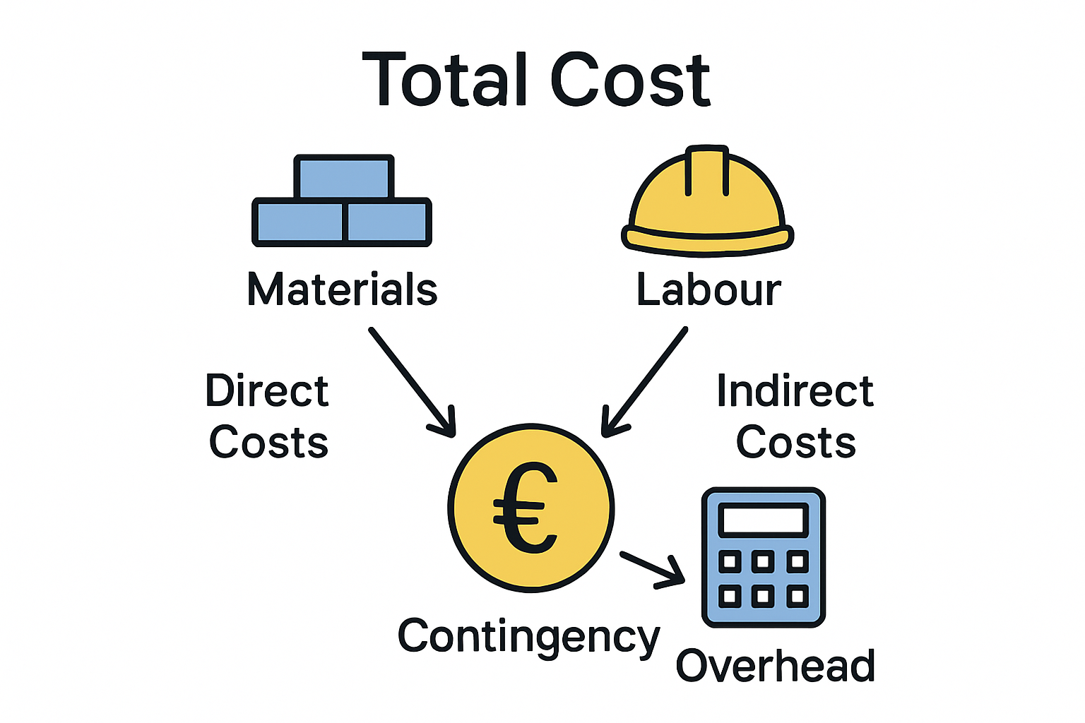 Infographic showing construction cost categories