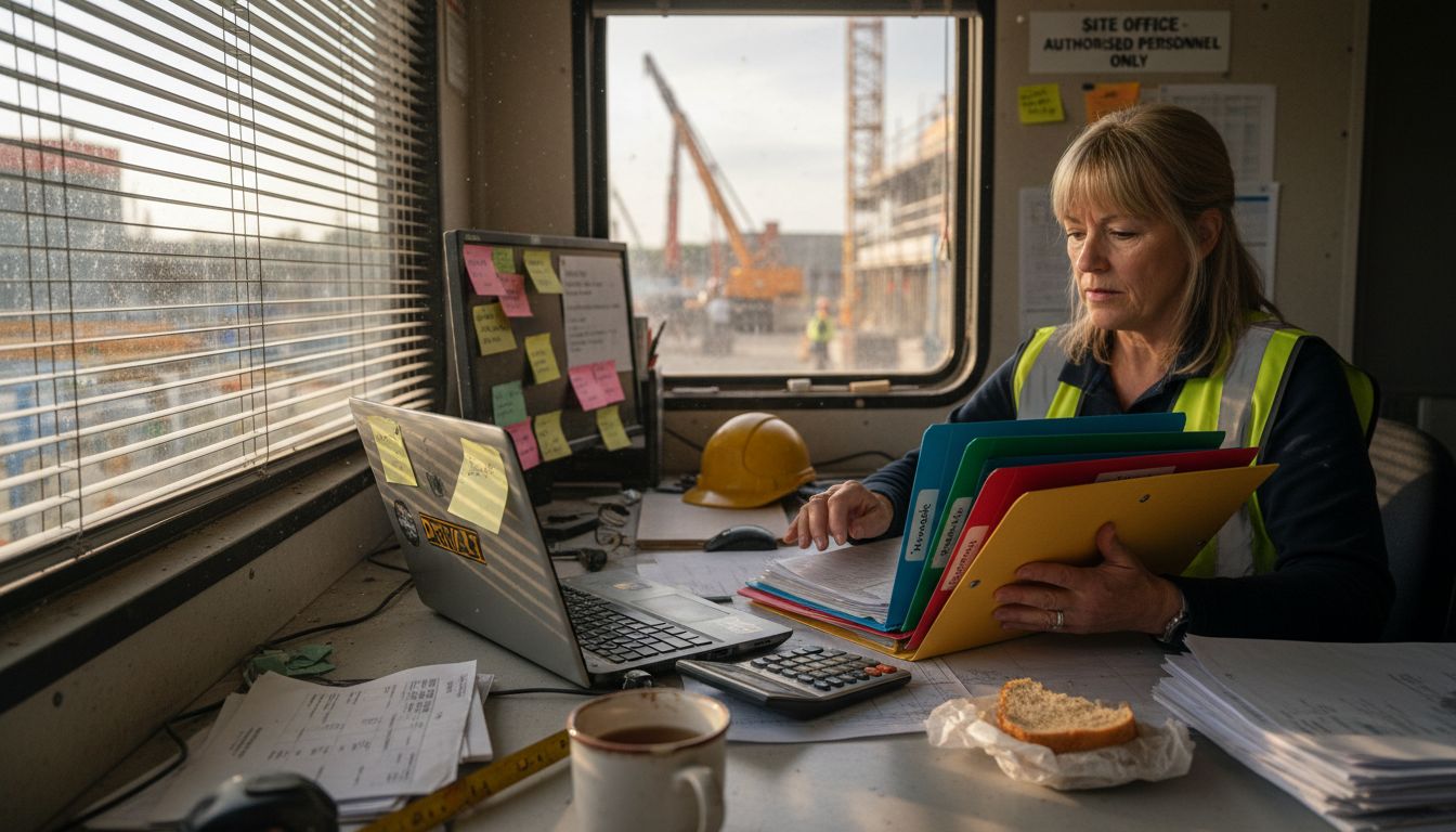 Accountant organizing budget categories