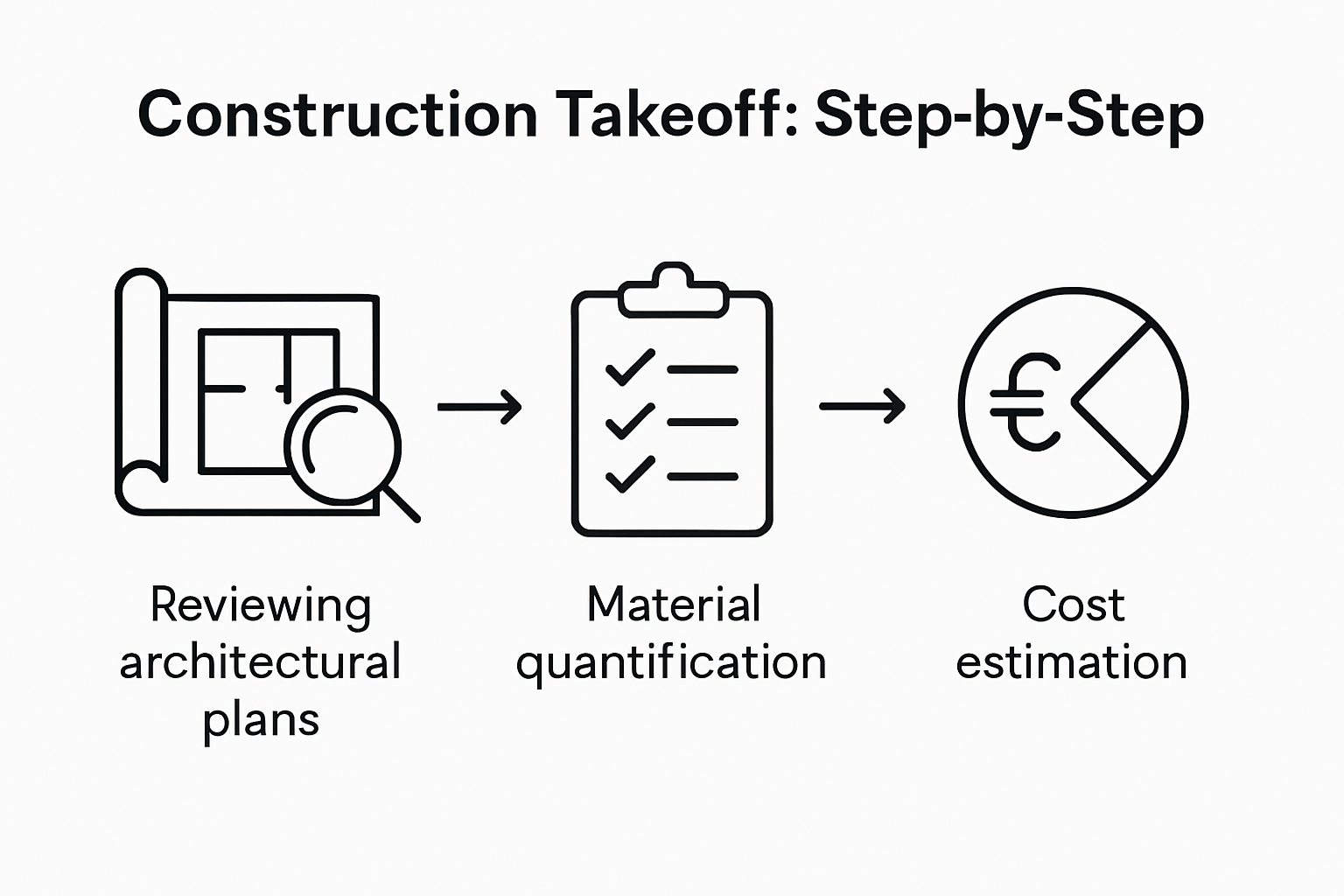 Infographic showing construction takeoff steps