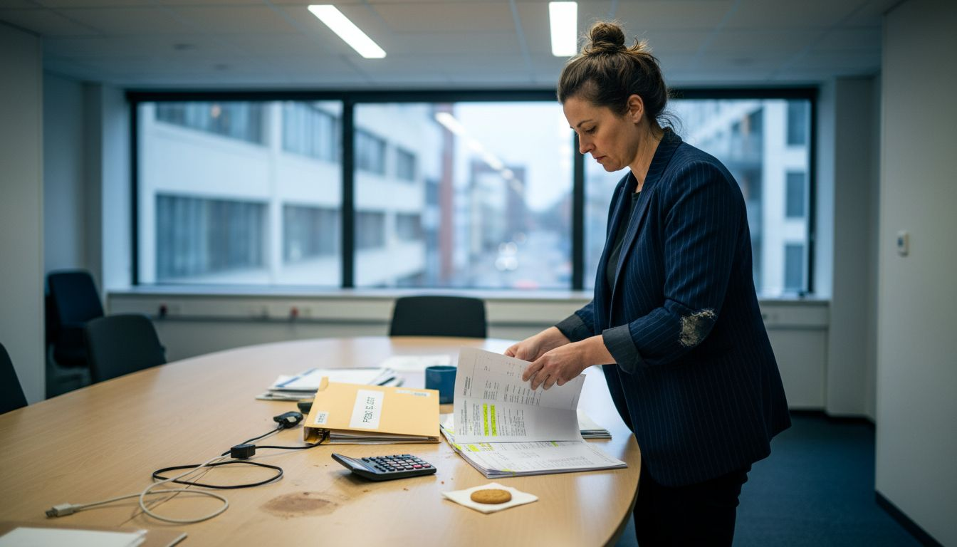 Construction estimator checking project cost sheets