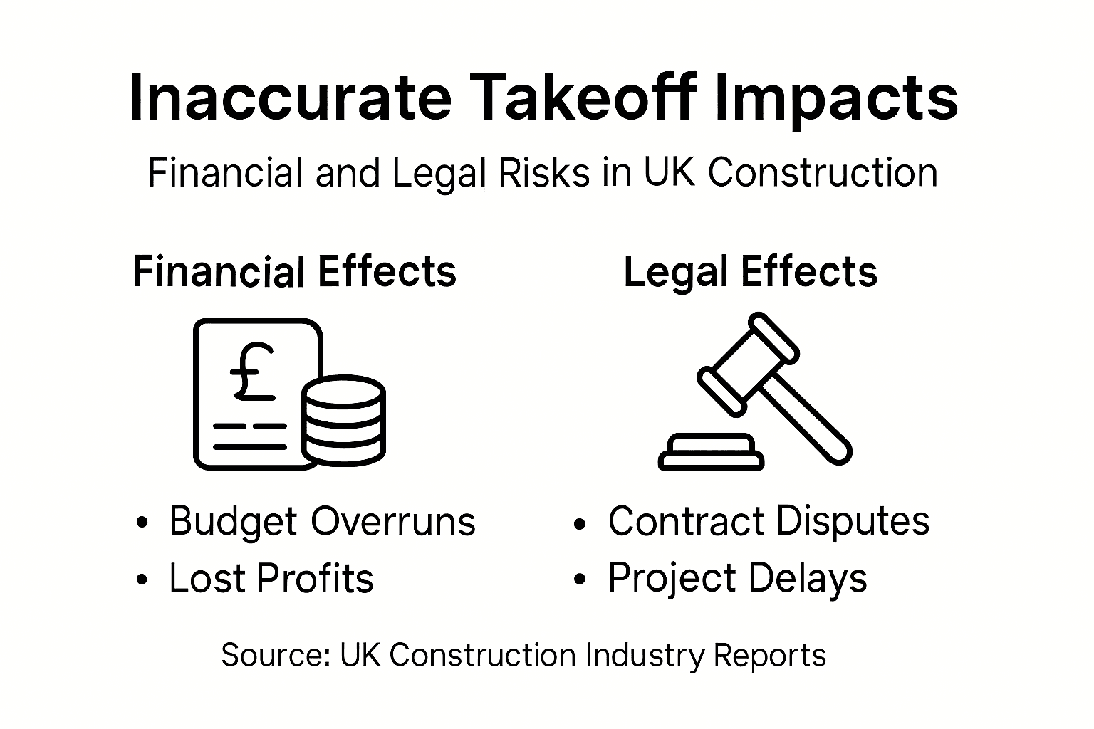 Infographic showing impacts of inaccurate takeoffs