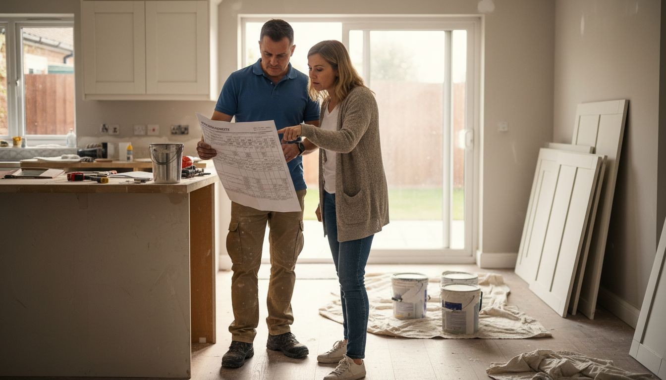 Contractor and homeowner discuss project estimate