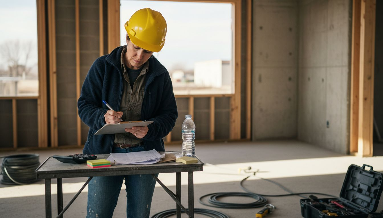 Cost estimator recording construction site costs