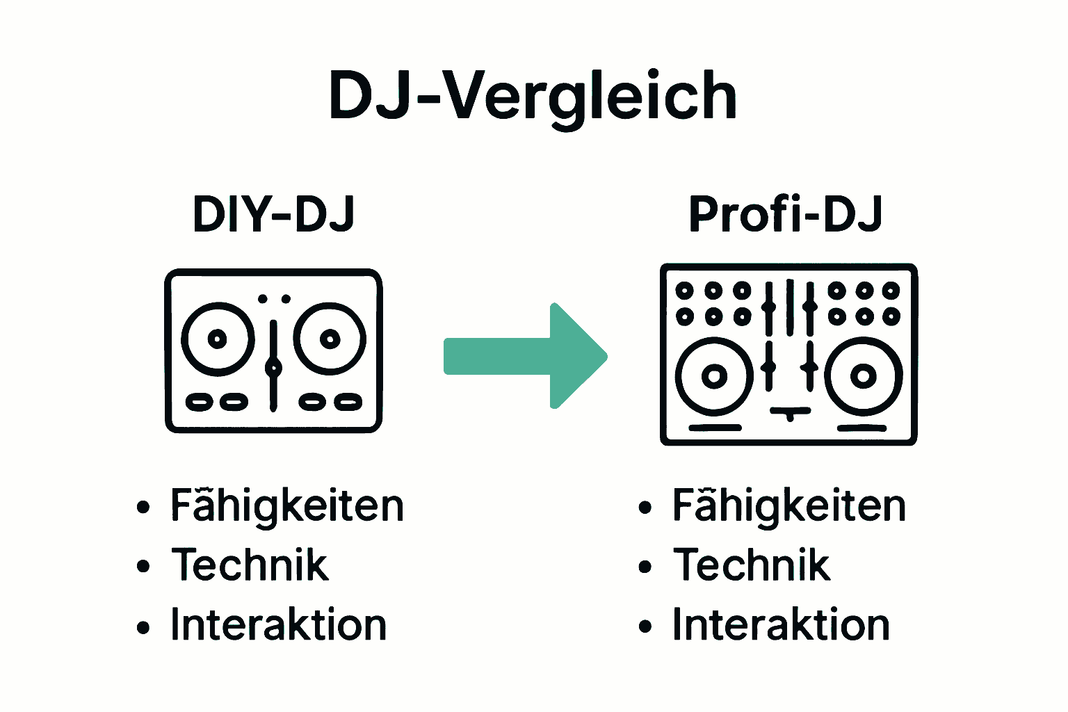 Infografik: Vergleich DIY-DJ vs. Profi-DJ für Events in München