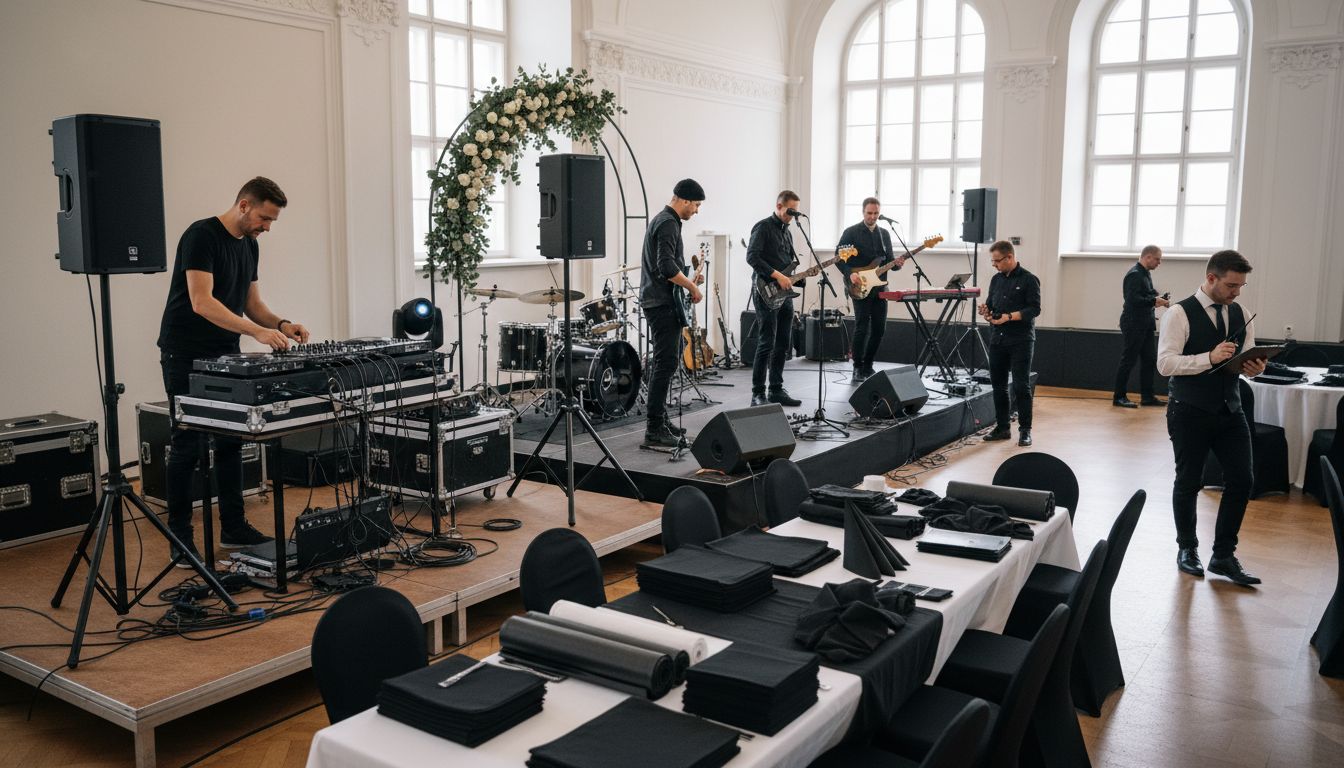 hochzeitsaufbau dj band