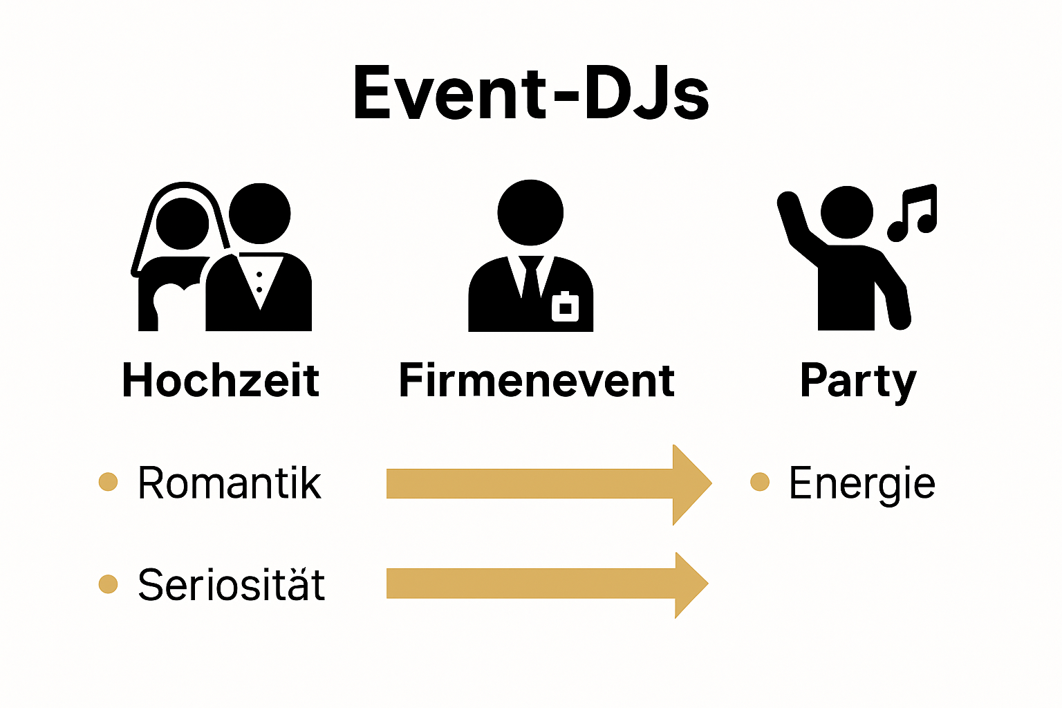 Vergleich DJ-Typen: Hochzeit-, Firmen-, Party-DJ
