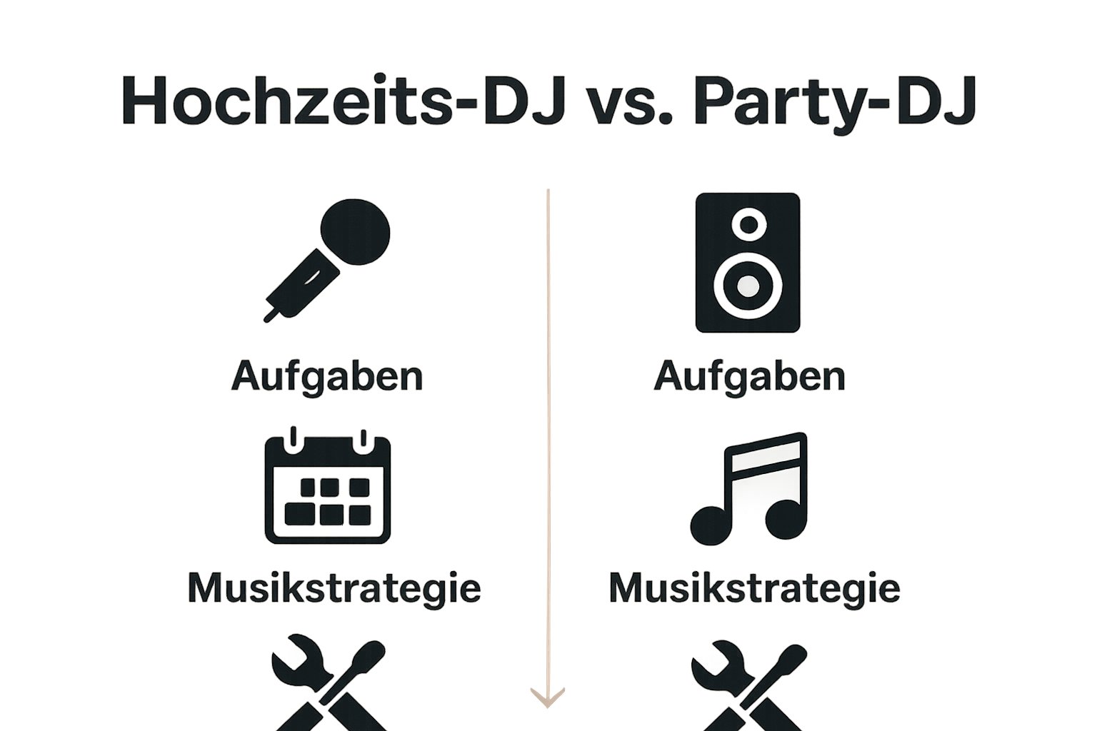 Infografik Vergleich Hochzeits-DJ versus Party-DJ