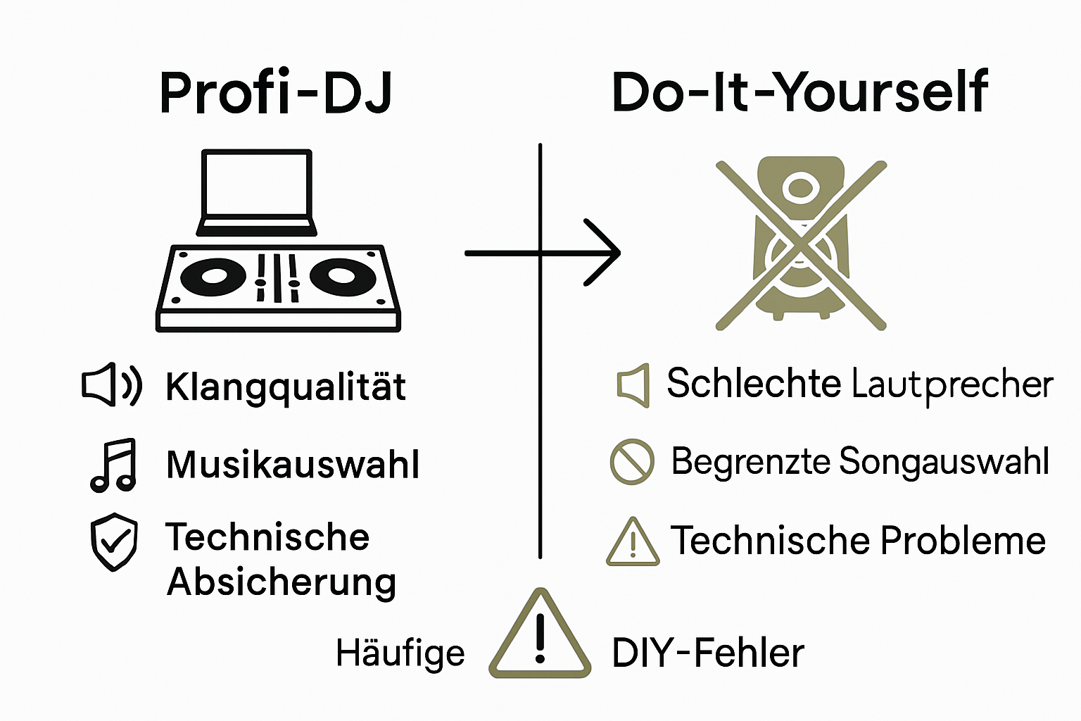 Infographic compares professional DJ versus DIY mistakes