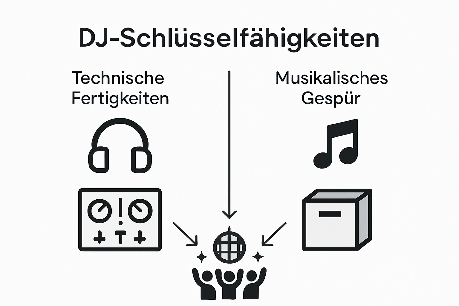 Infographic contrasting DJ technical and musical skills