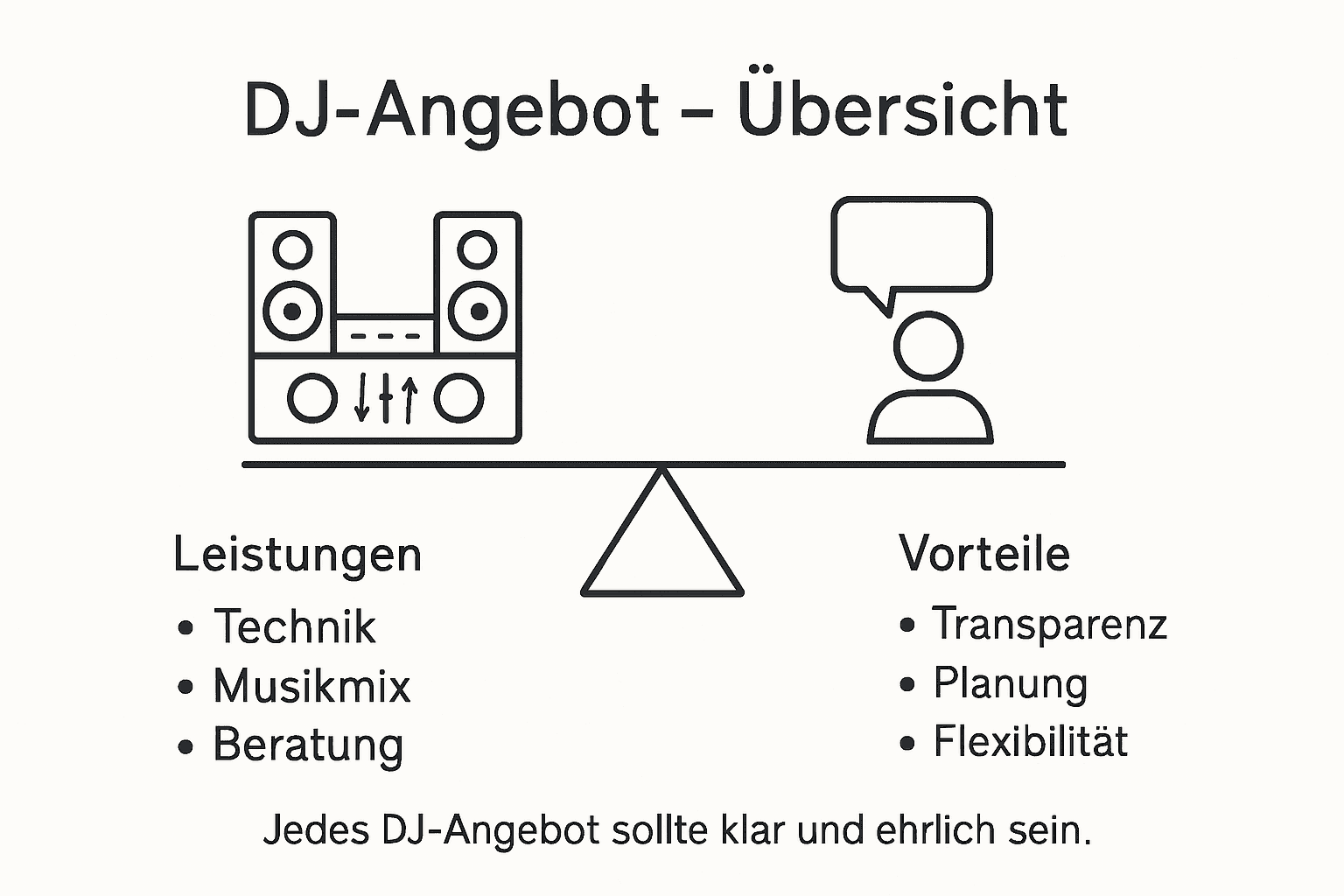 Was ist ein DJ-Angebot? Transparenz bei Eventplanung 3 DJ-Angebote und ihre Vorteile auf einen Blick – die Infografik
