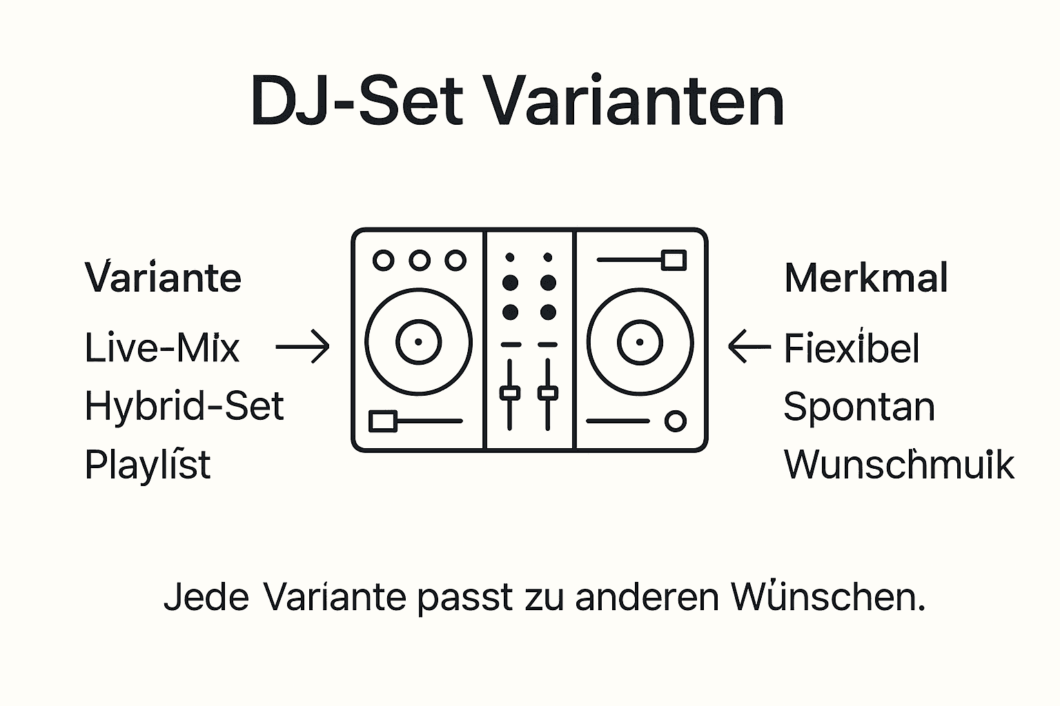 Übersicht: DJ-Set-Optionen und Besonderheiten für die Hochzeit