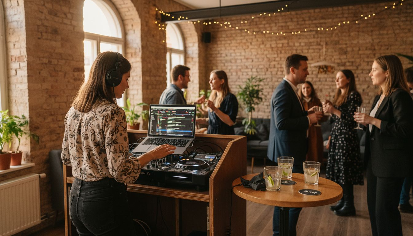 Der DJ passt die Musikauswahl spontan an, je nachdem, wie die Gäste auf der Tanzfläche reagieren.