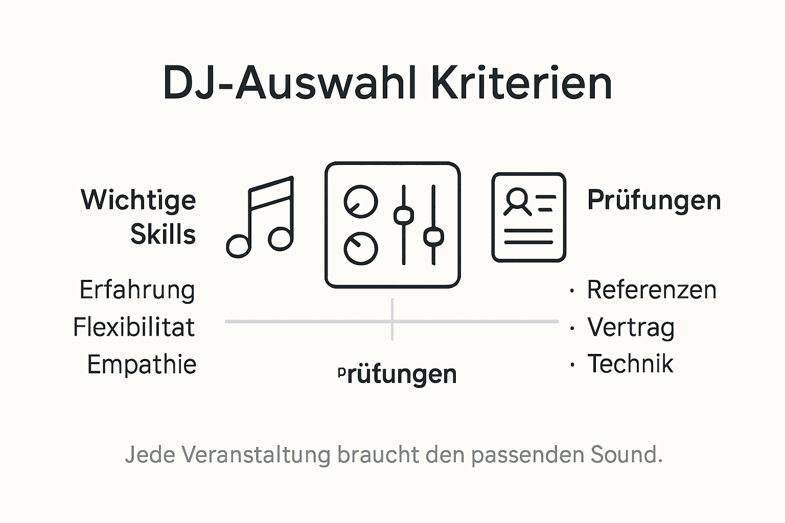 Infografik: Worauf sollte man bei der DJ-Auswahl achten? Wichtige Kriterien und praktische Tipps