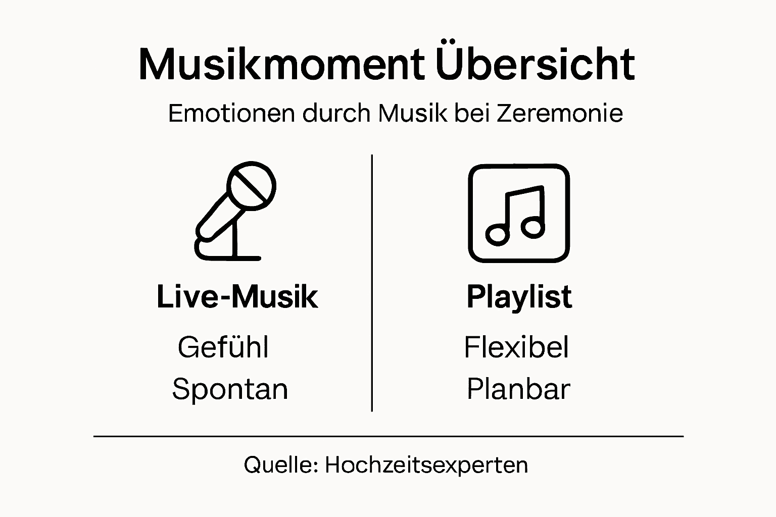 Unterschiede freie Trauung Musik – Persönlicher Klang für Paare 3 Musikalische Highlights: Die schönsten Momente für Musik bei eurer freien Trauung (Infografik)