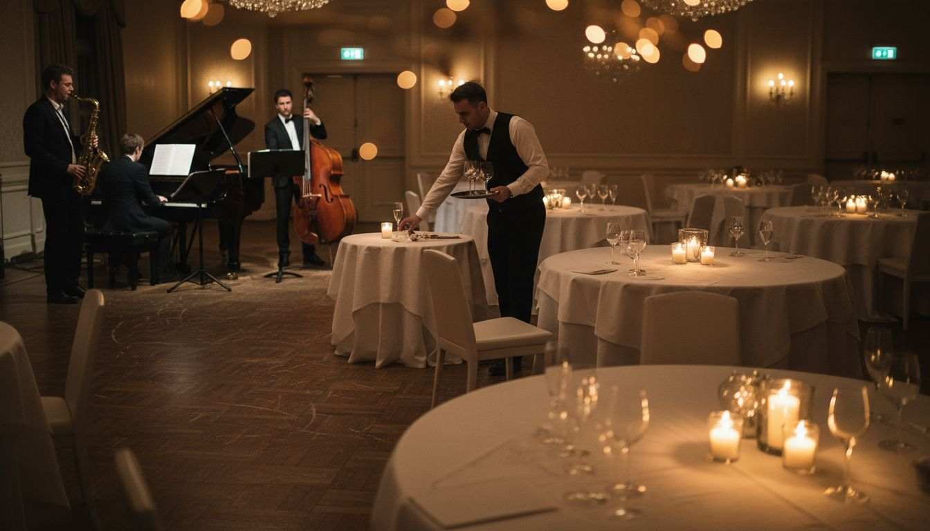 Stilvolle Gala-Abendveranstaltung mit Live-Jazzmusik im Rahmen unseres Firmenevents