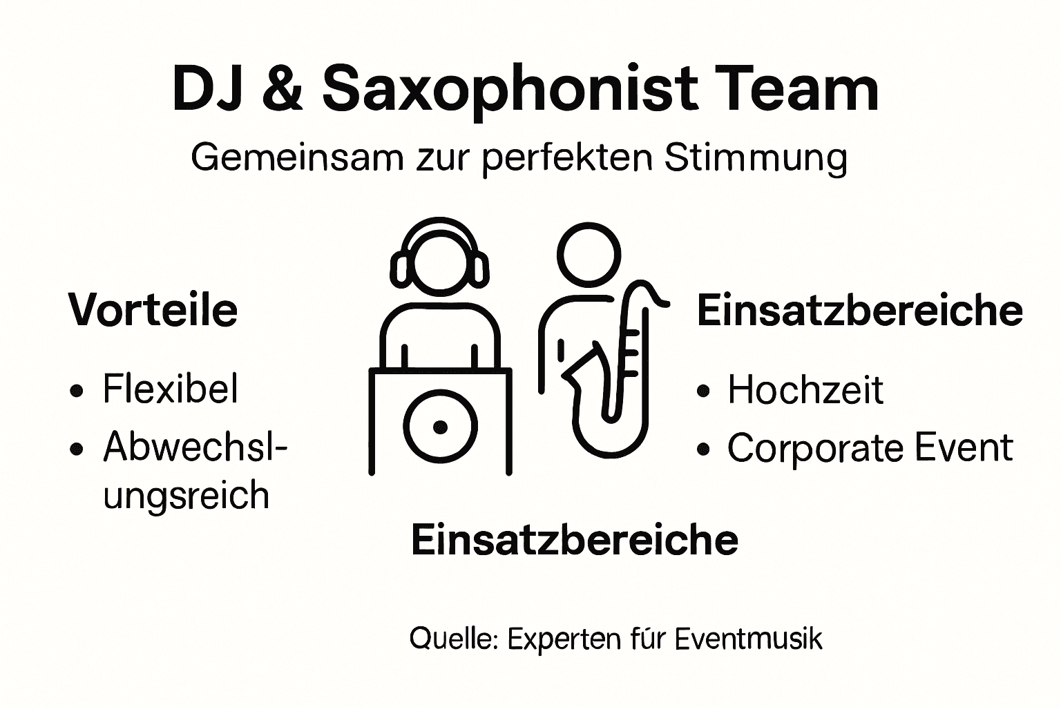 Infografik: Die Vorteile eines DJ-Saxophonisten-Duos