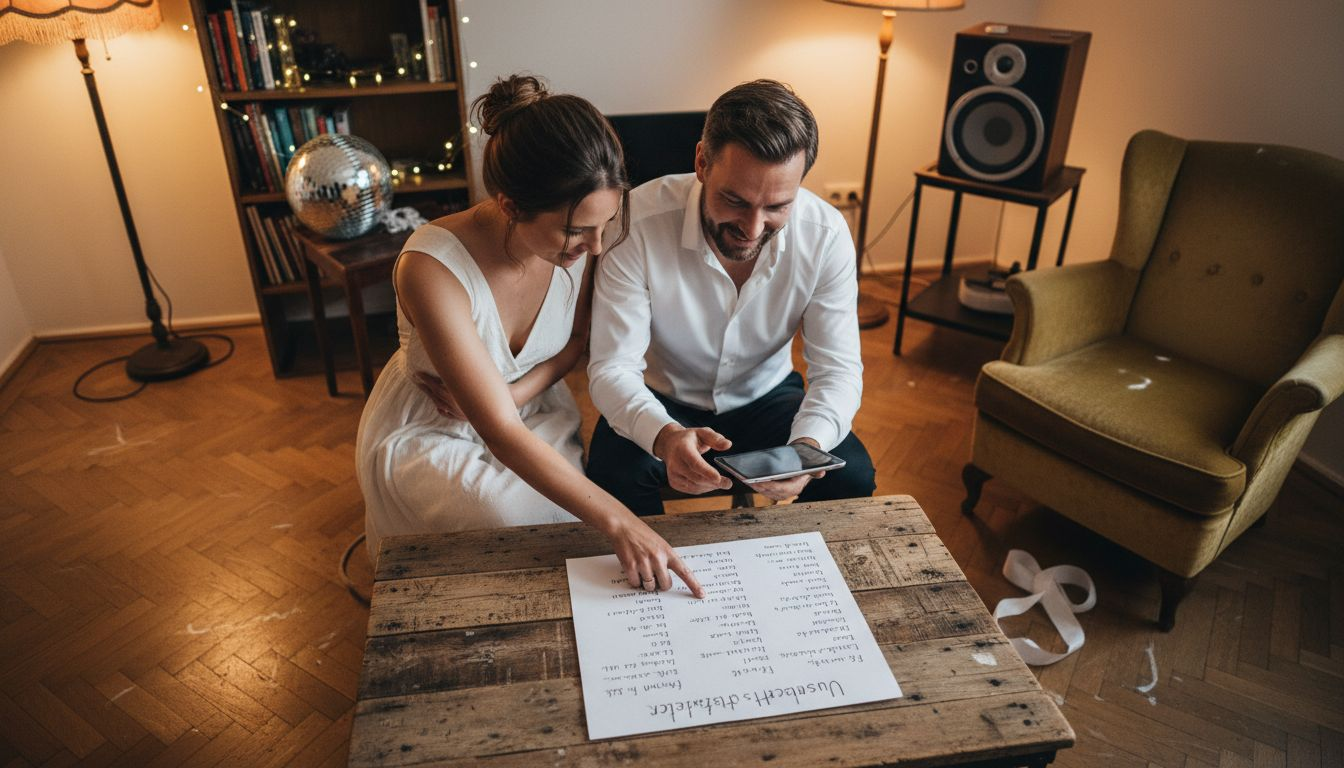 Gemeinsam mit dem DJ stellt das Brautpaar die Musikauswahl für die Feier zusammen.