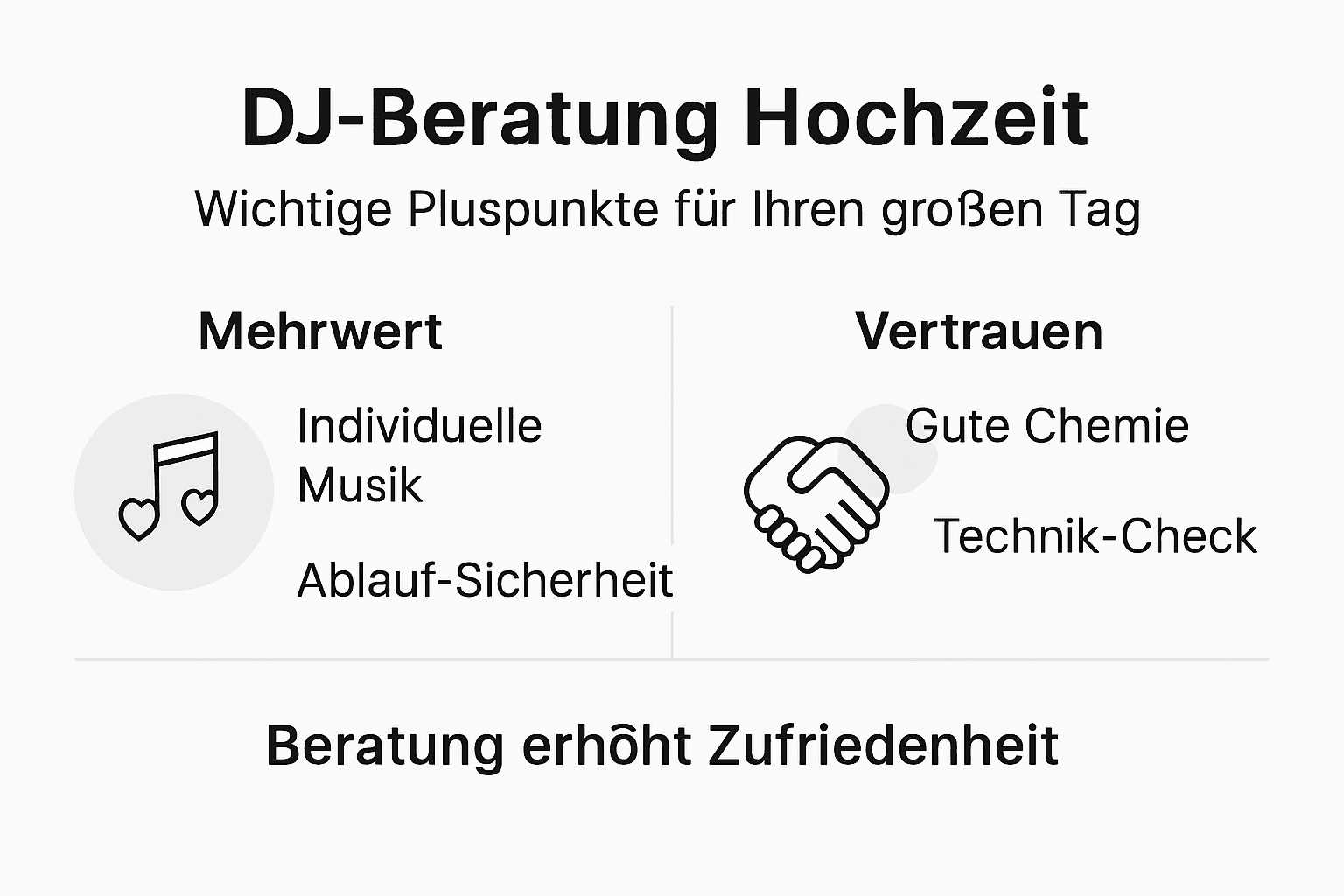 Infografik: DJ-Beratung – Ihr Vorteil, unser Vertrauen, modernste Technik
