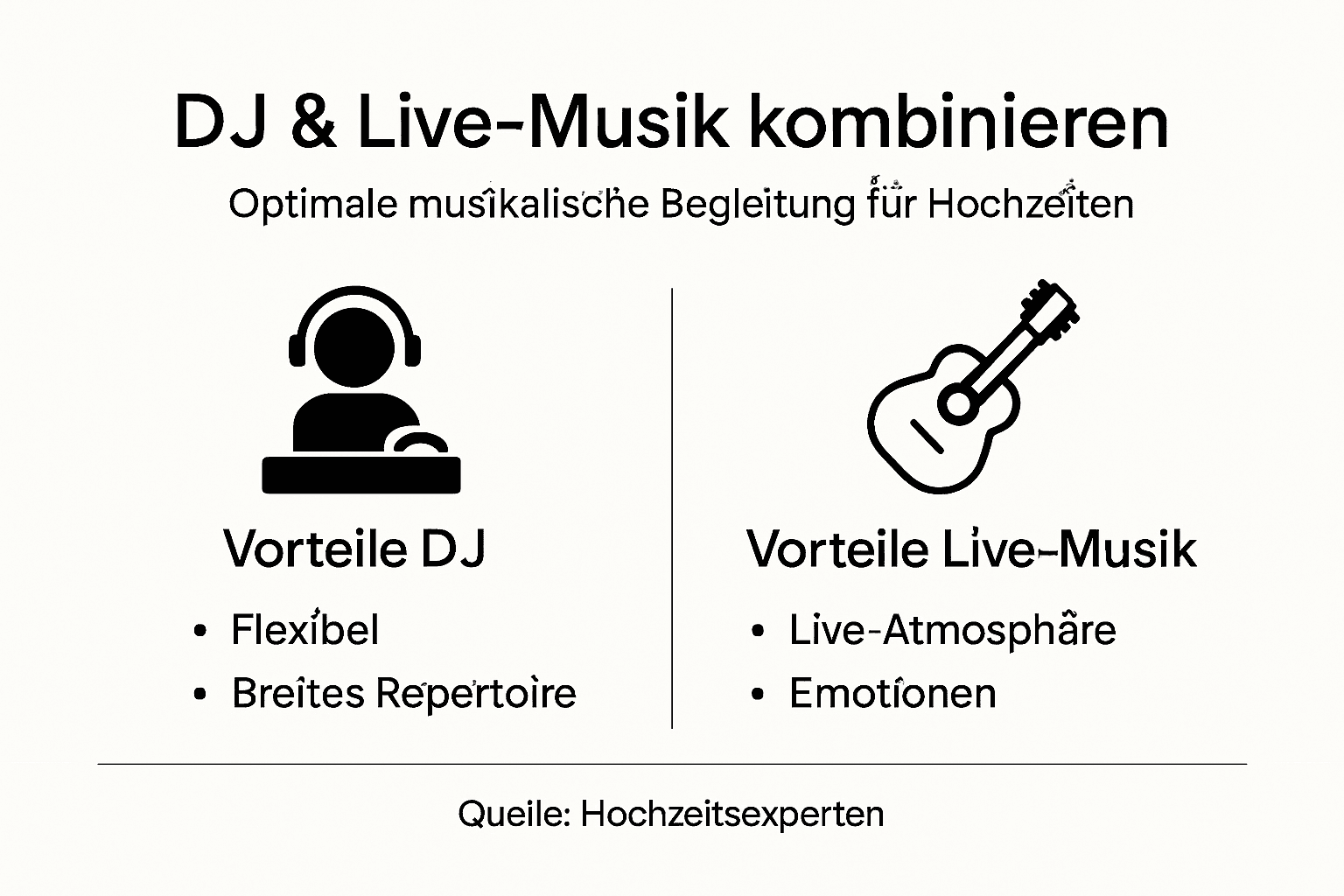 Infografik: Die wichtigsten Vorteile von DJs und Live-Musik auf eurer Hochzeitsfeier