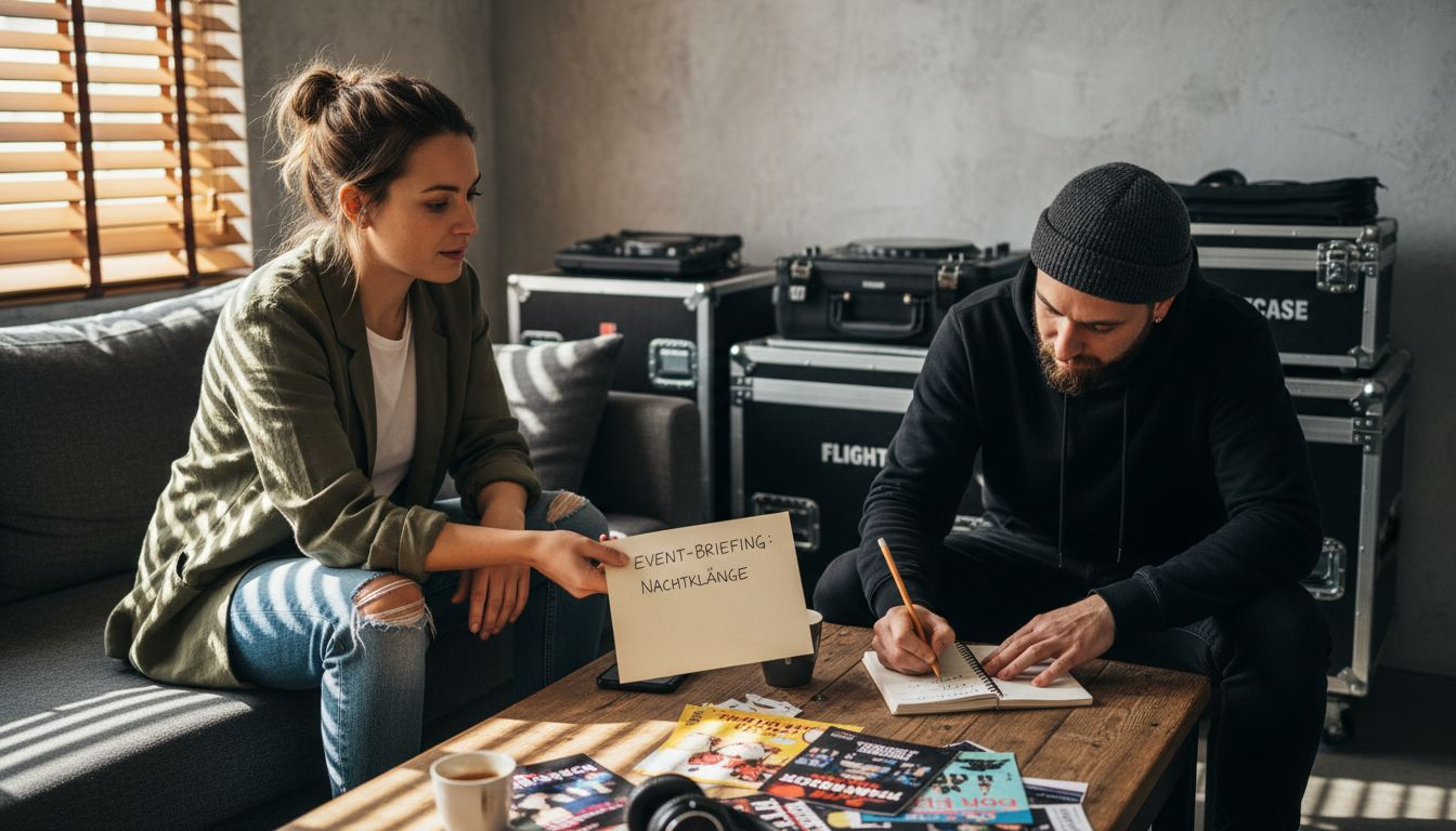 DJ-Anfrage richtig stellen: Ihr Event optimal planen 2 Besprechung zwischen Kunde und DJ inklusive ausführlichem Briefing