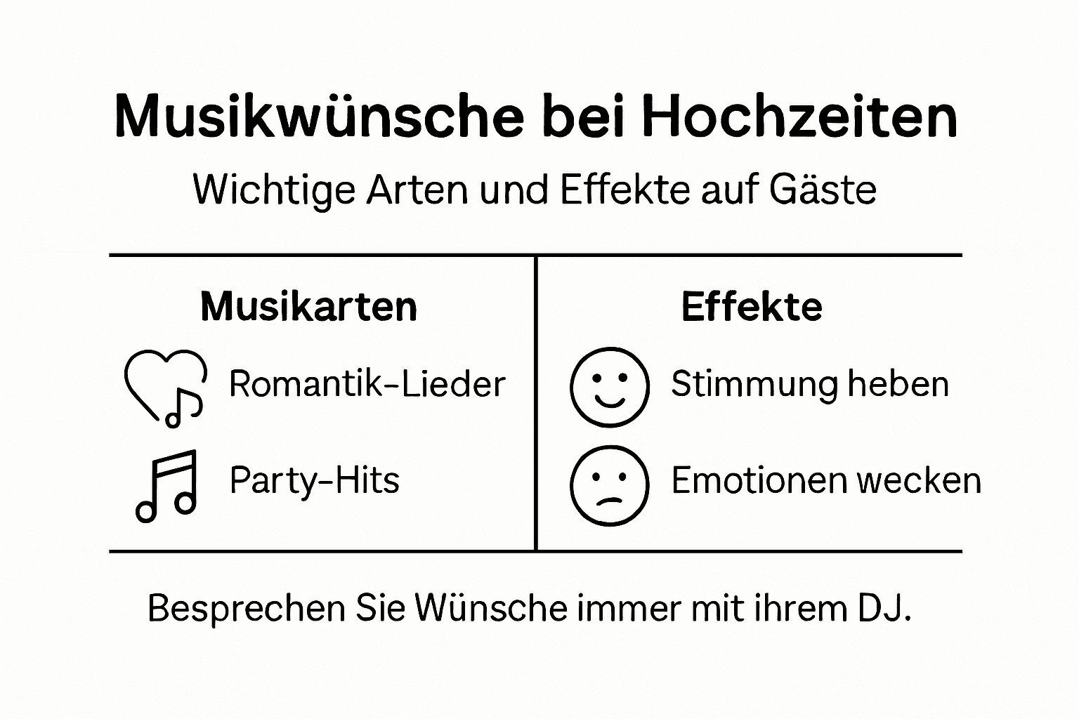 Übersicht: Die beliebtesten Musikwünsche auf Hochzeiten