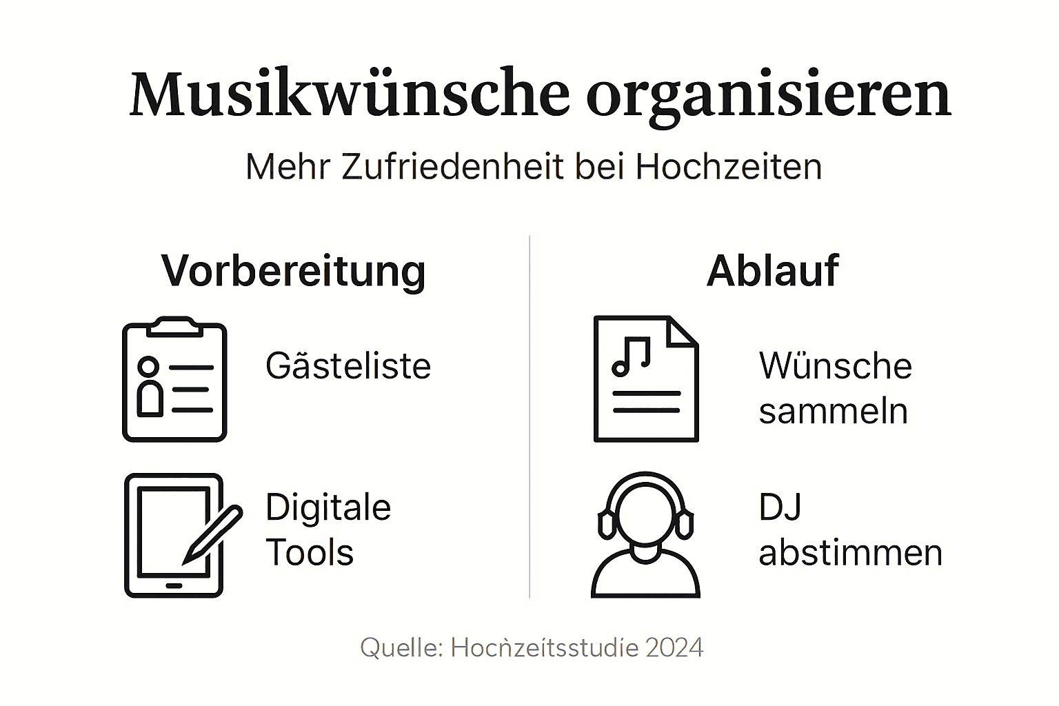 Übersicht: So werden Musikwünsche organisiert und bearbeitet