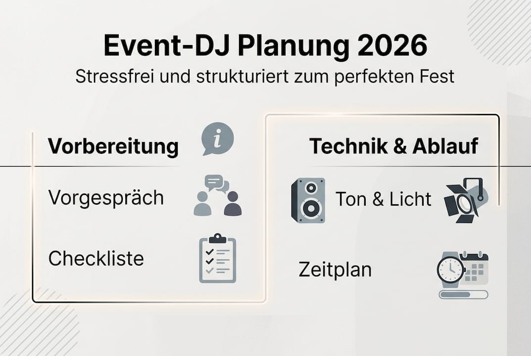 Schritt-für-Schritt-Anleitung: So planst du deinen Event-DJ – als übersichtliche Infografik