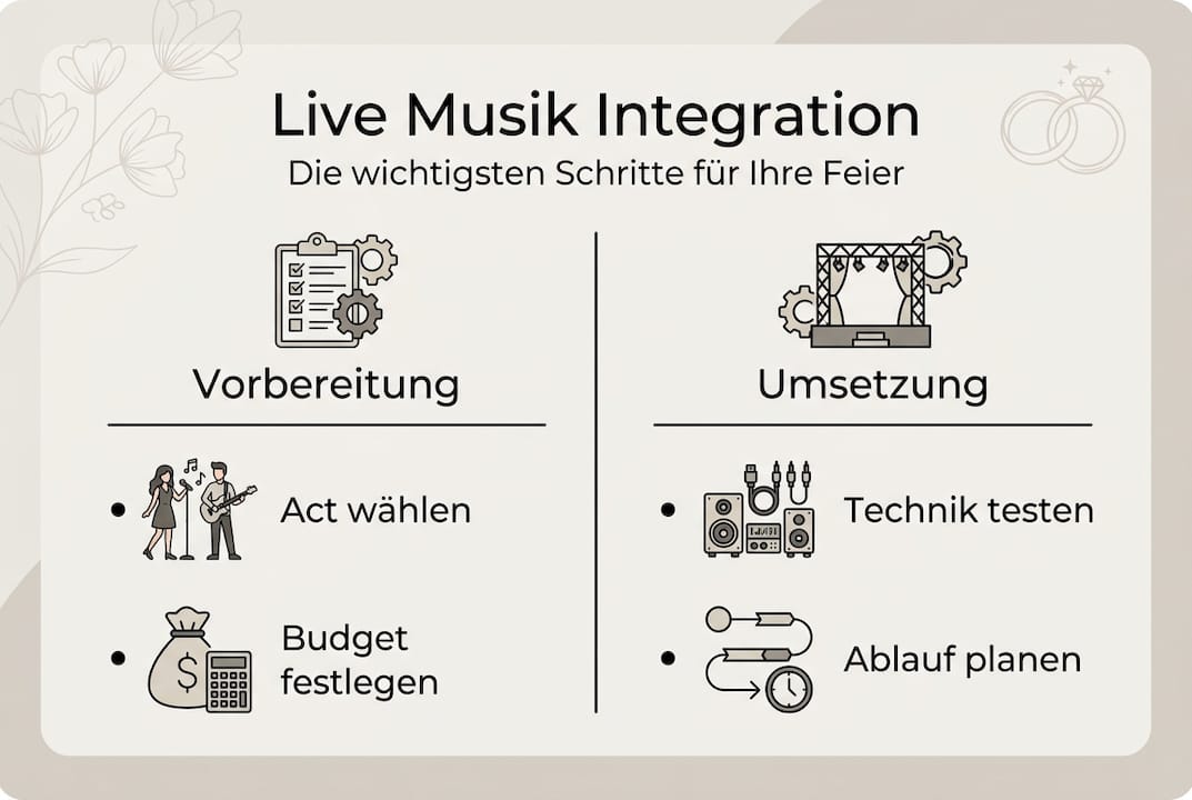 Live Musik perfekt in Ihre Hochzeit integrieren 3 Infografik: So gelingt die Integration von Live-Musik auf eurer Hochzeit