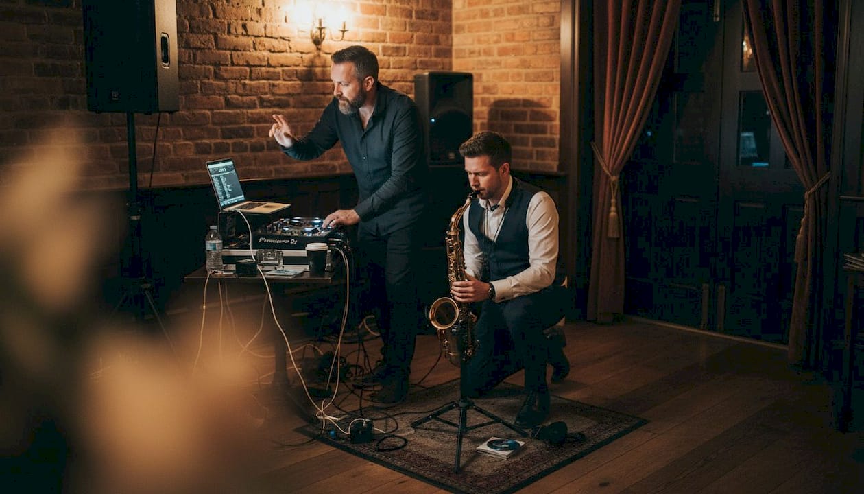 Live Musik perfekt in Ihre Hochzeit integrieren 2 DJ und Saxophonist gestalten gemeinsam das musikalische Konzept für die Hochzeit.