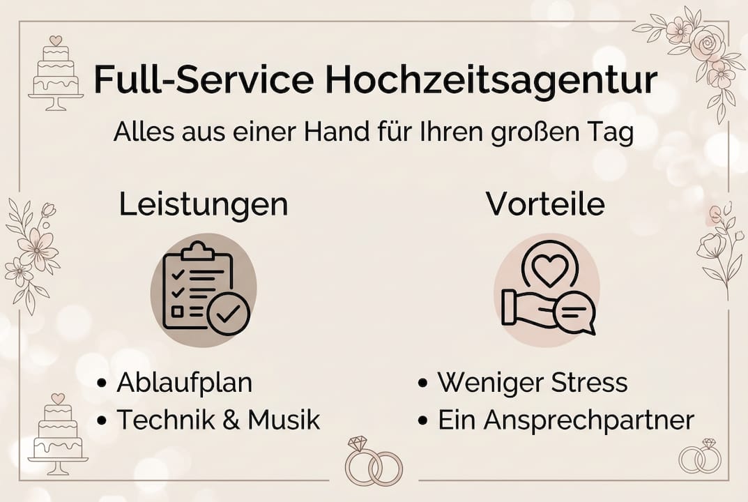 Infografik: Warum eine Full-Service-Eventagentur Ihre Hochzeitsplanung erleichtert