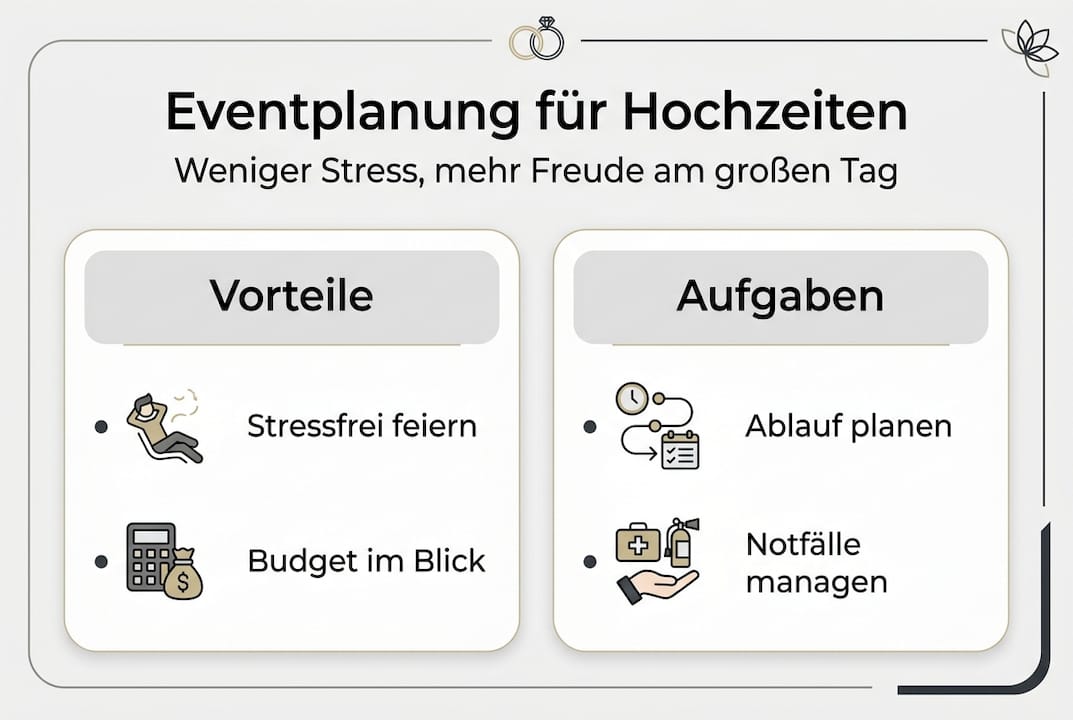 Infografik: Die wichtigsten Vorteile und Aufgaben einer gelungenen Eventplanung auf einen Blick