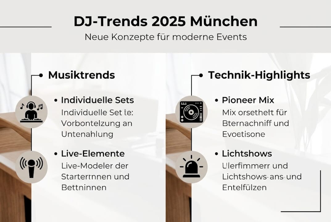 DJ-Entertainment Trends 2025: Innovative Konzepte für München 2 Infografik: Die wichtigsten DJ-Trends und Technik-Highlights 2025