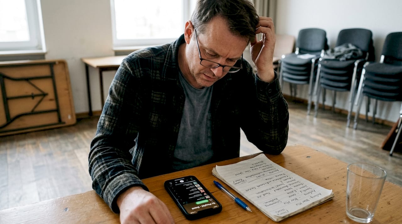 Der DJ geht beim Hochzeitsfest nochmal die Songliste durch.