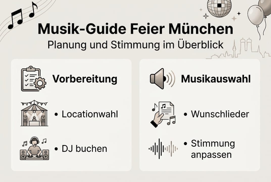 Geburtstagsfeier München: Schritt-für-Schritt Musik-Guide 2 Infografik: Die besten Musik-Tipps für eine gelungene Geburtstagsfeier in München