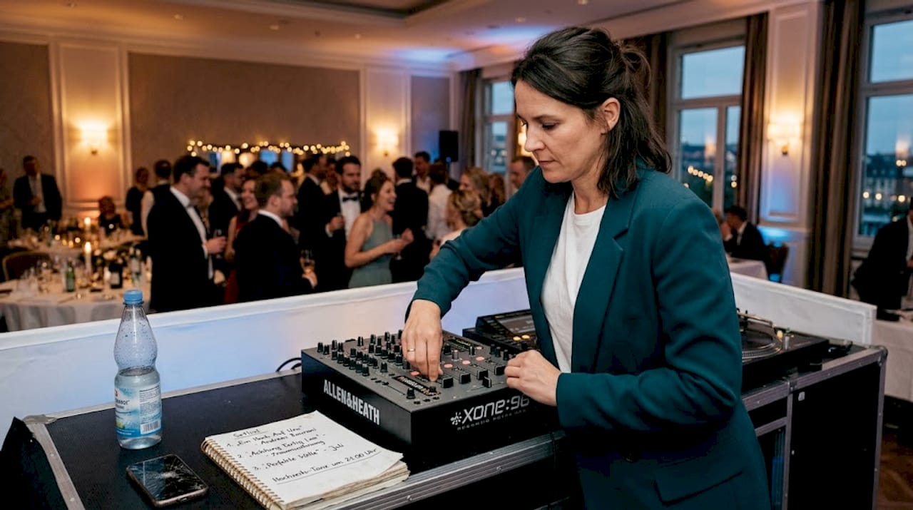 So gelingt Ihre DJ-Buchung zur Hochzeit in München 3 Der DJ sorgt bei der Hochzeitsfeier für die passende Technik und den perfekten Sound.