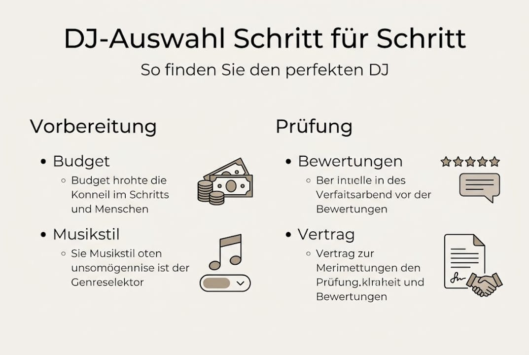 So findest du den passenden DJ in Salzburg – Schritt-für-Schritt-Anleitung als Infografik