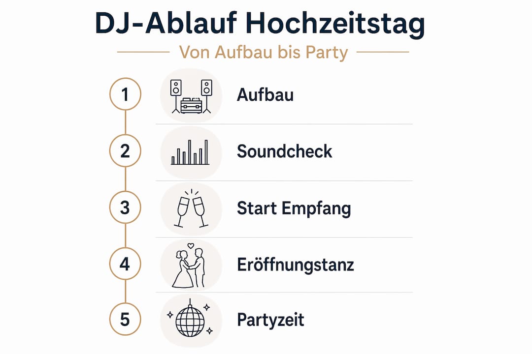Infografik: Ablaufplan für den DJ auf eurer Hochzeitsfeier