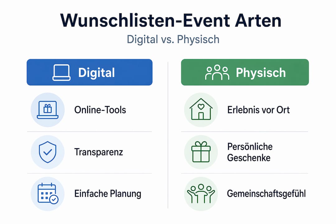 Was sind Wunschlisten-Events? Alles Wissenswerte 3 Infografik: So funktionieren digitale und klassische Wunschlisten-Events