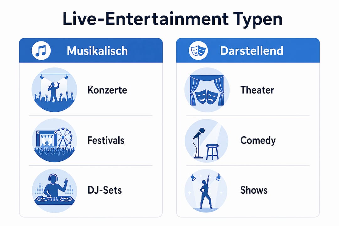 Übersicht: Verschiedene Formen des Live-Entertainments im Vergleich