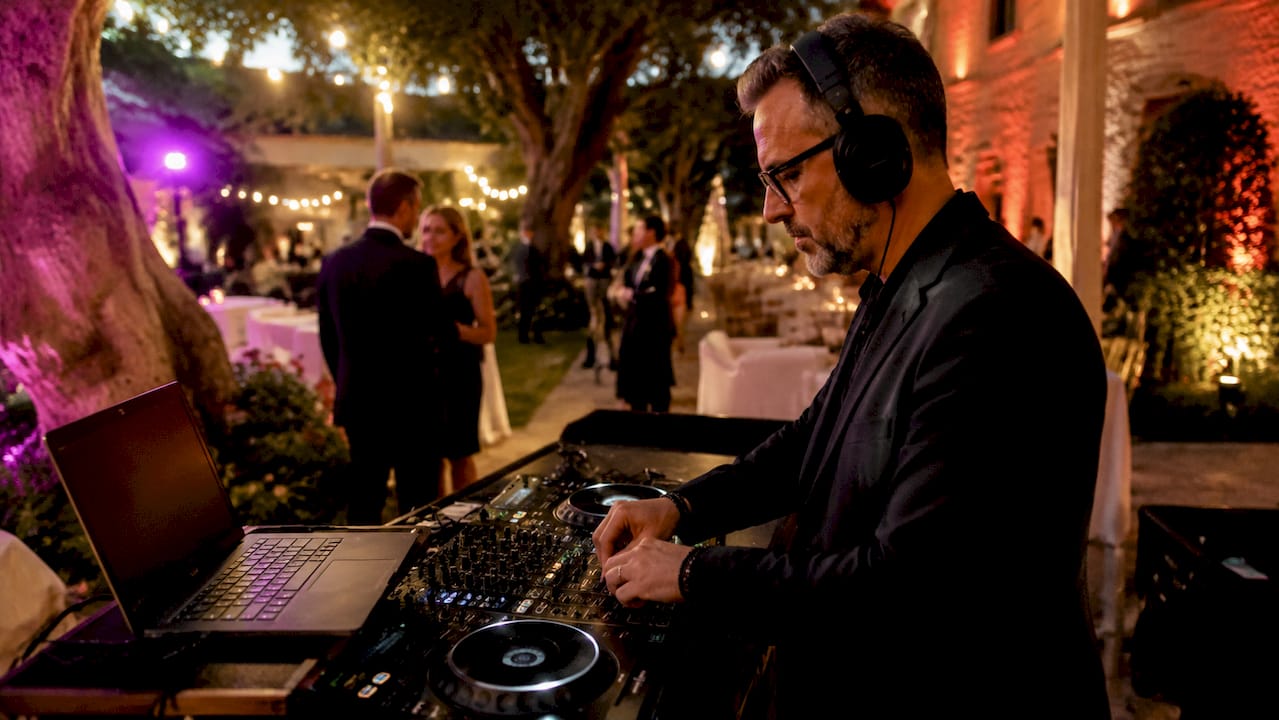 DJ stellt persönlichen Musikmix für Ihre Hochzeitsfeier zusammen