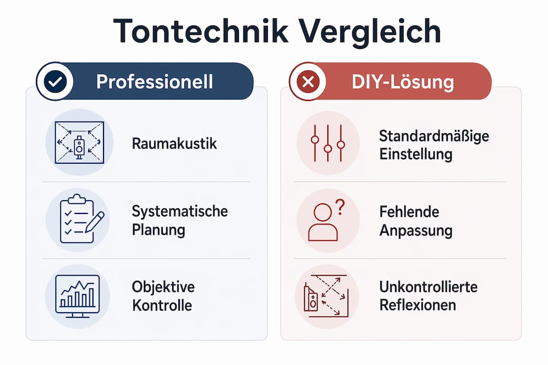 Warum professionelle Tontechnik wichtig ist 3 Infografik: Professionelle Tontechnik vs. Eigenbau – ein direkter Vergleich