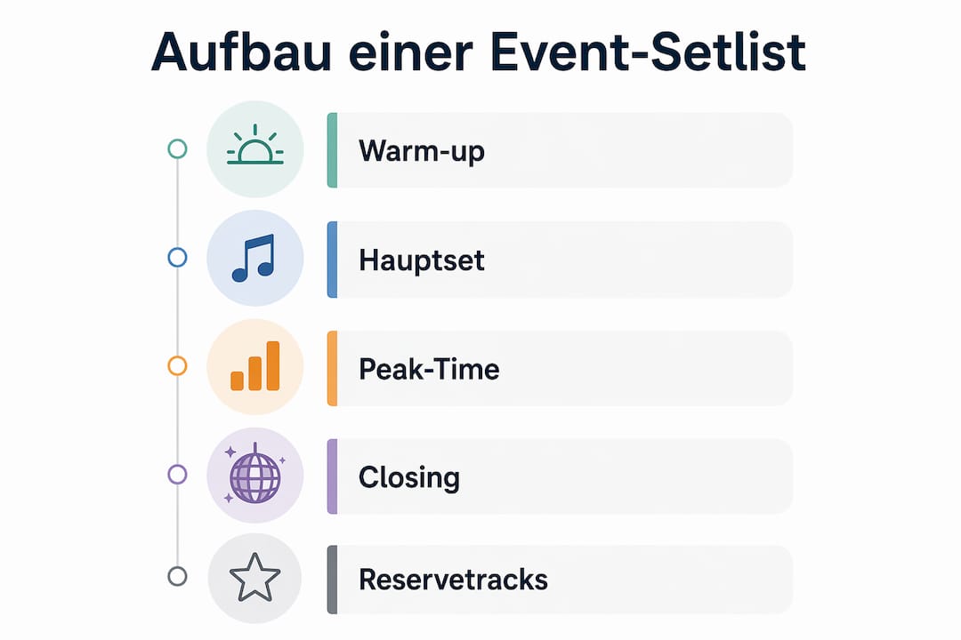 Grafische Übersicht: Die einzelnen Stationen einer Event-Setlist