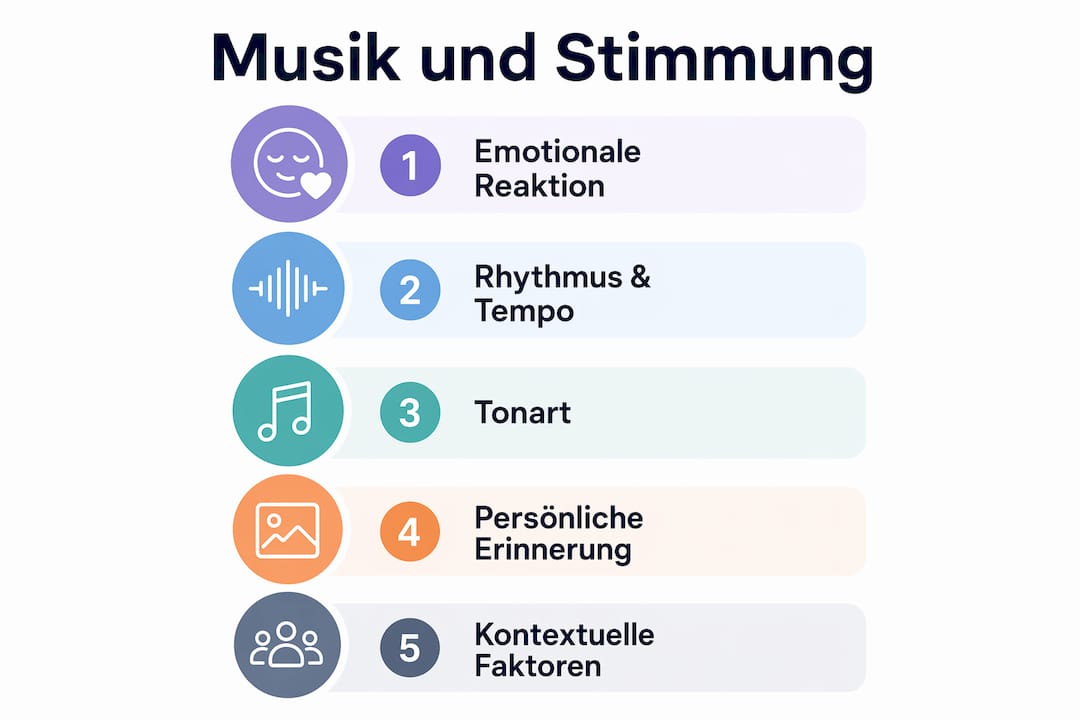 Infografik: Wie Musik unsere Stimmung beeinflusst – die wichtigsten Faktoren auf einen Blick